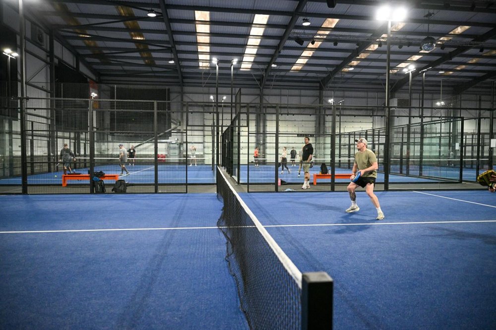 Indoor padel courts at Velocity Padel Widnes