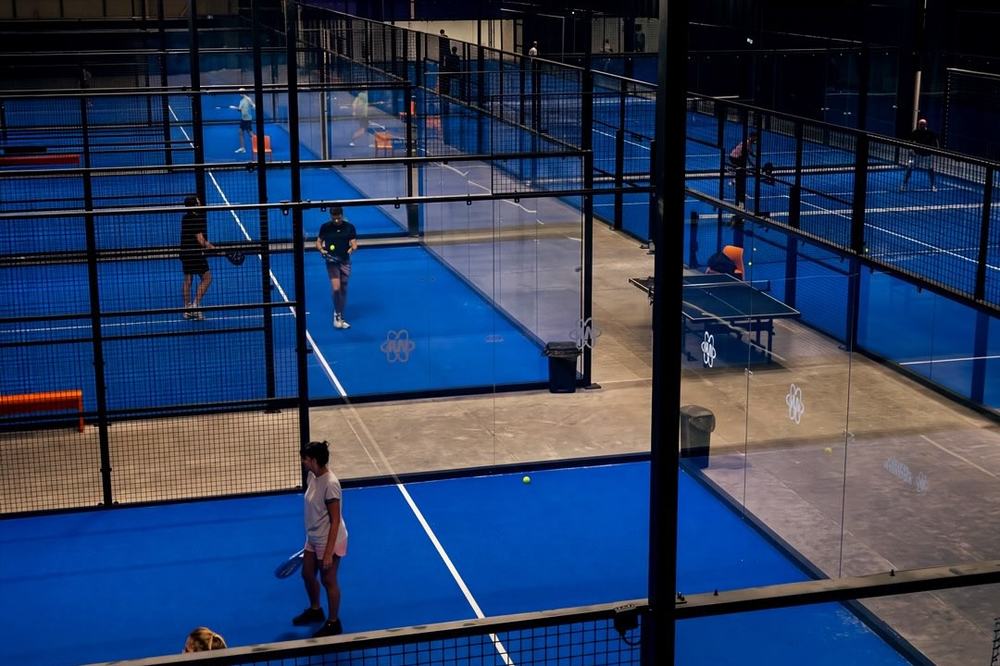 High view over several courts at Velocity Padel Wigan