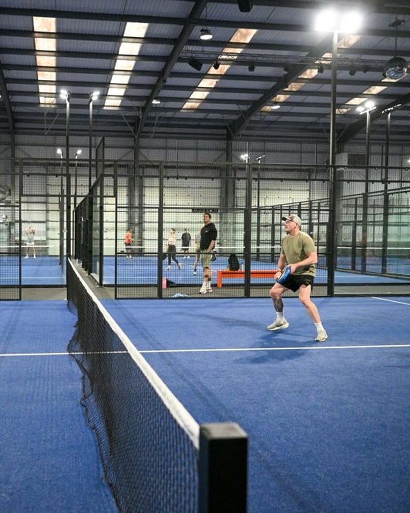 Indoor padel courts at Velocity Padel Widnes